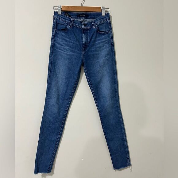 J Brand High Rise Skinny Jeans Raw Hem - Picture 1 of 9